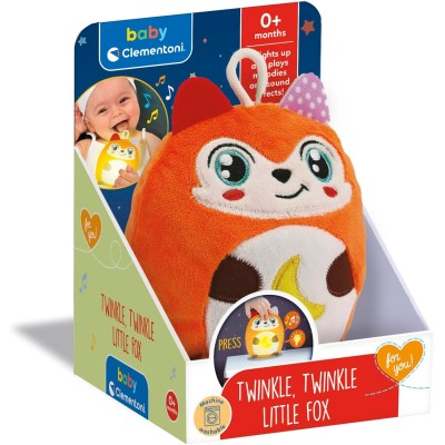 Clementoni 17555 Twinkle Twinkle Little Fox Luce Notturna con Luci e Suoni Rilassanti