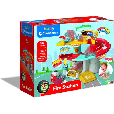 Clementoni 17559 Fire Station Pista con Macchinina Ribaltabile Stimola Manualità e Curiosità