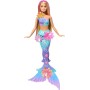 Mattel JDM72 Barbie Sirena Magia Floreale con capelli biondi coda sfumata e fascia con perle