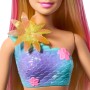 Mattel JDM72 Barbie Sirena Magia Floreale con capelli biondi coda sfumata e fascia con perle