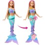 Mattel JDM72 Barbie Sirena Magia Floreale con capelli biondi coda sfumata e fascia con perle