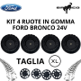 Ford Bronco 24V Set 4 Ruote in Gomma EVA XL con Copriruota