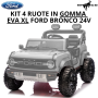 Ford Bronco 24V Set 4 Ruote in Gomma EVA XL con Copriruota