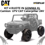 Set 4 Ruote in Gomma XL per UTV CAT Caterpillar 24V – Camion con Cassone Ribaltabile