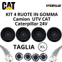 Kit 4 Ruote in Gomma XL per UTV CAT Caterpillar 24V – Camion con Cassone Ribaltabile