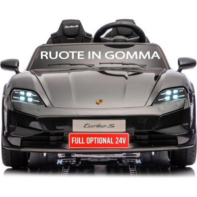 Auto Elettrica Porsche Taycan 24V Macchina per Bambini 2 Posti Reali con Ruote in Gomma Telecomando