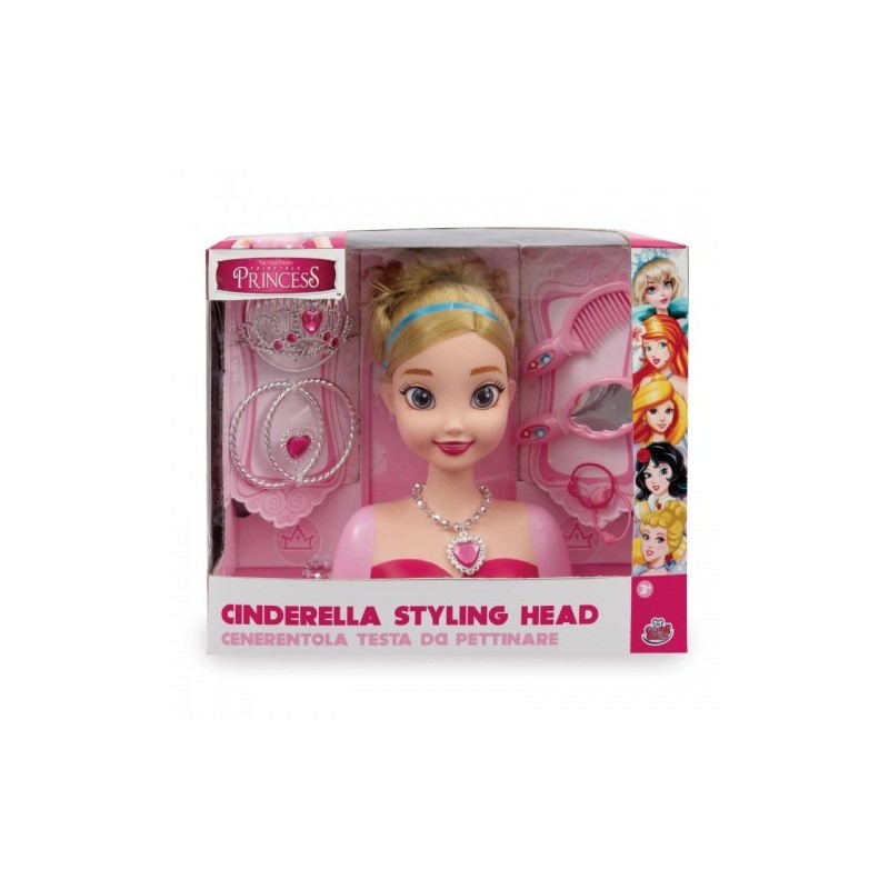 Grandi Giochi GG02996 Princess Styling Head Cenerentola Testa da Acconciare con Accessori