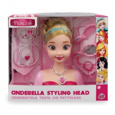 Grandi Giochi GG02996 Princess Styling Head Cenerentola Testa da Acconciare con Accessori