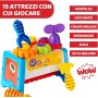 Chicco 010062100 Cassetta degli Attrezzi 2in1 Banco da Lavoro con Attrezzi tra Cui Martello Cacciavite e Chiave Inglese