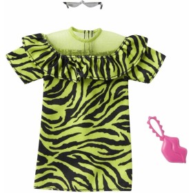 Mattel GWC27 Barbie fashions accessories - vestito verde neon zebrato occhiali e borsetta rosa Mattel GWC27 Barbie fashions accessories - vestito verde neon zebrato occhiali e borsetta rosa
