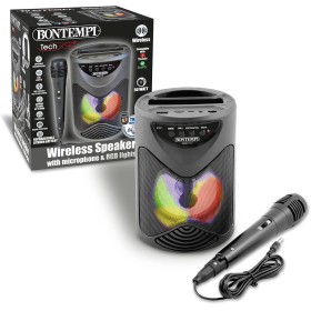 Bontempi 491010 Amplificatore Wireless Karaoke con Microfono Dinamico Effetti Luminosi ed Effetto Eco Bontempi 491010 Amplificatore Wireless Karaoke con Microfono Dinamico Effetti Luminosi ed Effetto Eco
