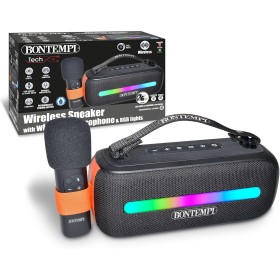 Bontempi 401050 Amplificatore Wireless con Microfono Dinamico Effetti Luminosi TWS ed Effetto Eco