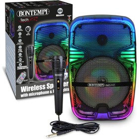 Bontempi 401060 Cassa Luminosa Acustica Wireless con Microfono e Luci RGB Telecomando Display