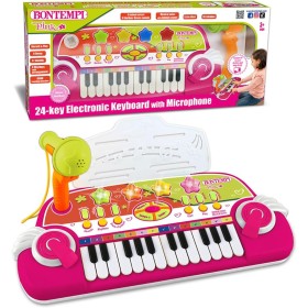 Bontempi 122972 MiniMelody: Tastiera Elettronica a 24 Tasti con Microfono per Piccoli Musicisti rosa