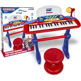 Bontempi 133740 MiniKeyFun - Tastiera a 37 Tasti per Piccoli Musicisti con Microfono Sgabello e Leggio