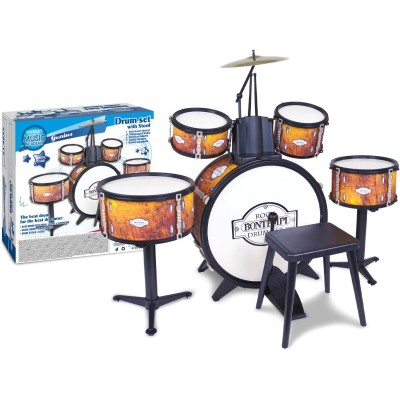 Bontempi 514832 Batteria a 5 elementi per Piccoli con Suoni Realistici e Tanto Divertimento