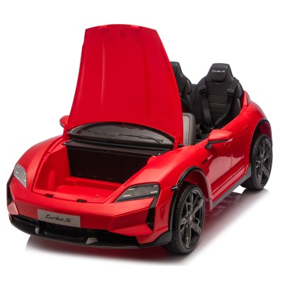 Auto Elettrica Porsche Taycan 24V Macchina per Bambini 2 Posti Reali con Ruote in Gomma Telecomando