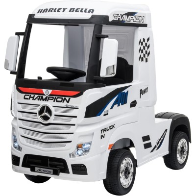 Camion Elettrico Mercedes Actros per Bambini 12V con Sedile in Pelle Telecomando Full Optional
