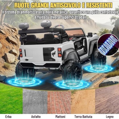 Ford Bronco Raptor 24V Auto Macchina Elettrica per Bambini 2 Posti Fuoristrada con Telecomando - Ruote in Gomma EVA XL Premium