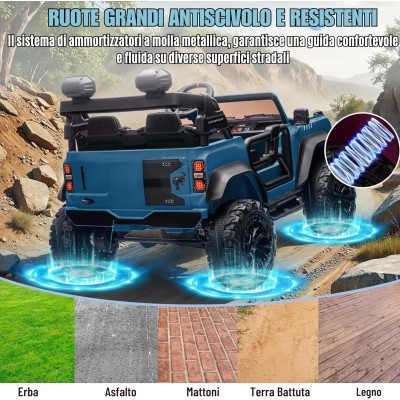 Ford Bronco Raptor 24V Auto Macchina Elettrica per Bambini 2 Posti Fuoristrada con Telecomando - Ruote in Gomma EVA XL Premium