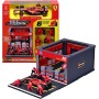 Bburago 58090 Pit Stop Ferrari SF-24 Leclerc Veicolo in Scala e 6 Meccanici con Licenza Ufficiale Ferrari