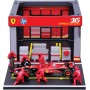 Bburago 58090 Pit Stop Ferrari SF-24 Leclerc Veicolo in Scala e 6 Meccanici con Licenza Ufficiale Ferrari