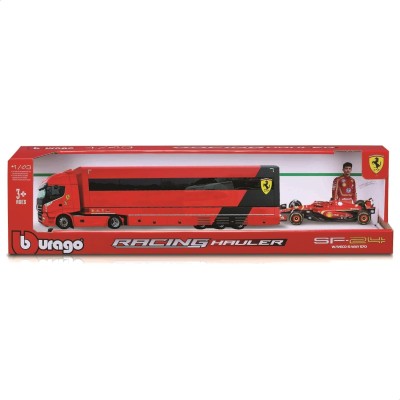Bburago 36867 Iveco S-Way 570 Racing con Ferrari SF-24 Leclerc Diecast con Licenze Ufficiali Ferrari e Iveco