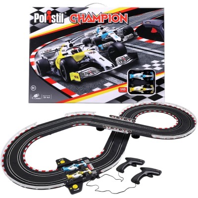 Burago 96152 Polistil Pista Champion con 2  Auto da Corsa in Scala 1:43 Tracciato Lungo 3,08m Completi di Licenze Ufficiali