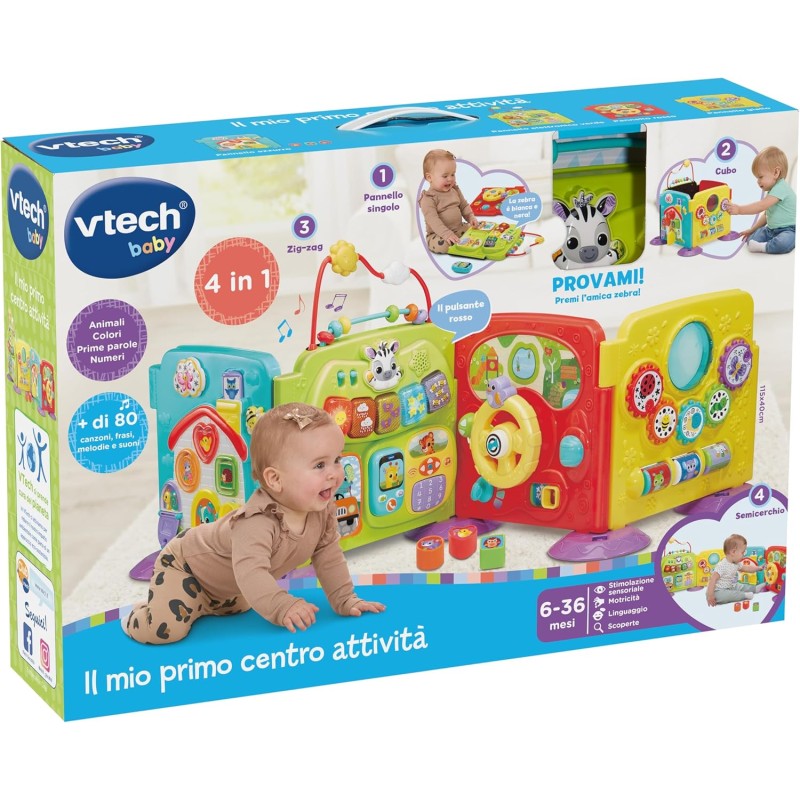 VTech 514436 Il Mio Primo Centro Attività 3in1 con 2 Canzoni e 10 Melodie e Spegnimento Automatico