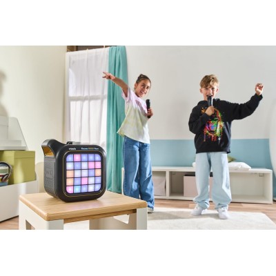 VTech 581707 Karaoke Light Party Microfono con Altoparlante Connessione Bluetooth e Effetti Sonori e 25 Tasti per Pixel Art