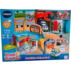 VTech 583207 Vroom Vroom Go - Autofficina di Riparazioni Pista con Garage Multifunzione e Braccio Robotico