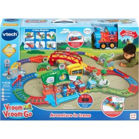 VTech 583507 Vroom Vroom Go - Avventure in Treno Pista Trenino con Ostacoli e Vagoni 6 Zone Magiche