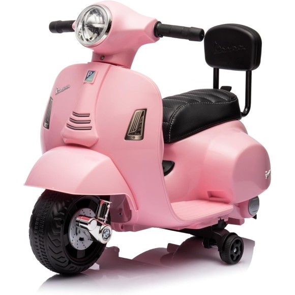 Piaggio Mini Vespa GTS Elettrica per Bambini con Sedile in Pelle Batteria 6Volt