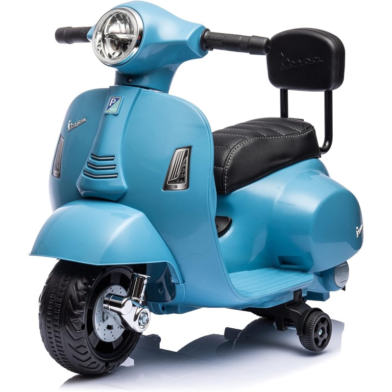 Piaggio Mini Vespa GTS Elettrica per Bambini con Sedile in Pelle Batteria 6Volt