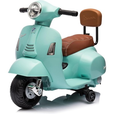 Piaggio Mini Vespa GTS Elettrica per Bambini con Sedile in Pelle Batteria 6Volt
