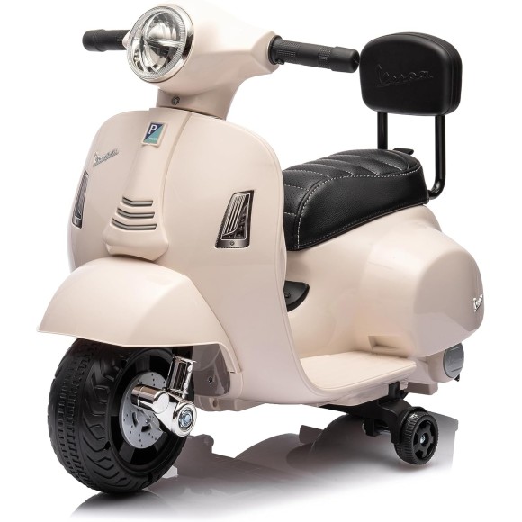Piaggio Mini Vespa GTS Elettrica per Bambini con Sedile in Pelle Batteria 6Volt