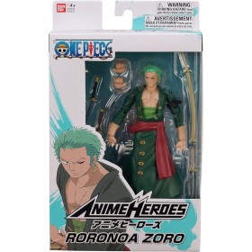 Bandai 36932 Anime Heroes One Piece - Roronoa Zoro Action Figure da 17cm con Licenza ufficiale One Piece