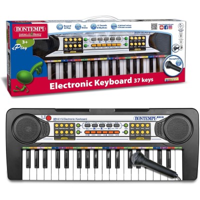 Bontempi 12 3730 Tastiera a 37 Tasti per Piccoli Musicisti con Passo Mini e Microfono