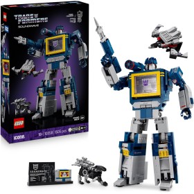 LEGO Icons 10358 Transformers: Soundwave Modellismo da Esposizione con Laserbeak e Ravage e un Mattoncino Sonoro