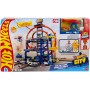 Mattel JLC05 Hot Wheels Mega Garage Pista con 3 Livelli di Gioco e 2 Loop macchinina ed Elicottero Inclusi
