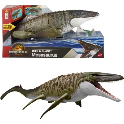 ​Mattel JJP80 Jurassic World La Rinascita Mosasauro Morso Letale action figure Mosasaauro snodato e mini dilofosauro