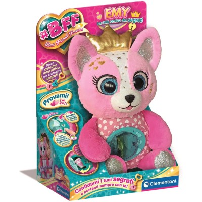 Clementoni 16680 BFF Emy La Mia Amica dei Segreti Peluche Interattivo con Effetti Luminosi per Registrare Messaggi