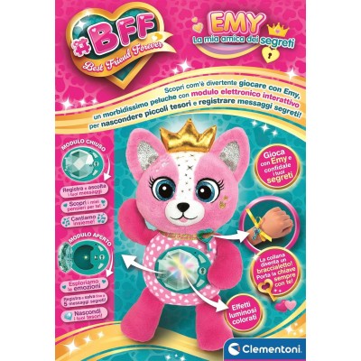 Clementoni 16680 BFF Emy La Mia Amica dei Segreti Peluche Interattivo con Effetti Luminosi per Registrare Messaggi