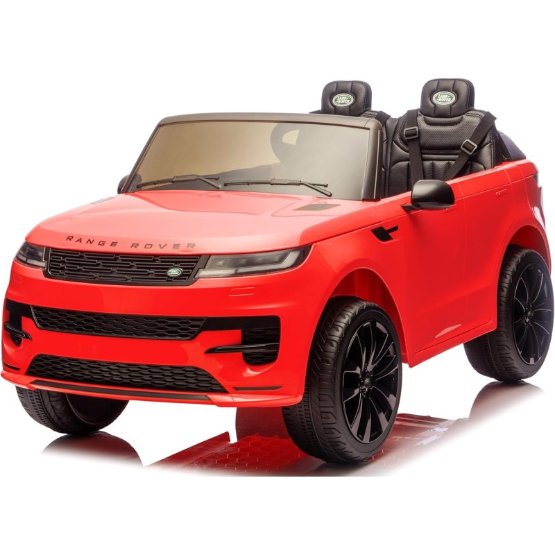 Auto Elettrica 24V per Bambini 2 Posti Range Rover Sport con Sedile in Pelle Cintura 3 Punti Telecomando