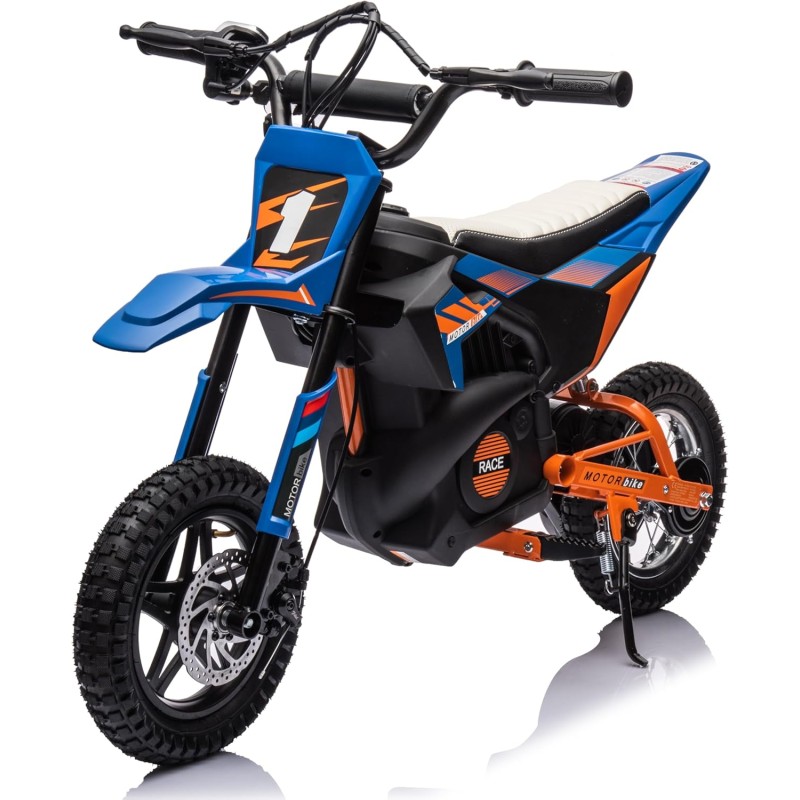 Moto Elettrica per Bambini 24V 250W Velocità fino a 22 km/h Motocicletta da Cross Portata max 63 kg