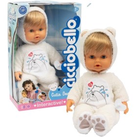 Cicciobello - Cutie Bear Bambola Interattiva Con Funzione Pianto E Tutina Bianca Ad Orsetto CCCBK5000