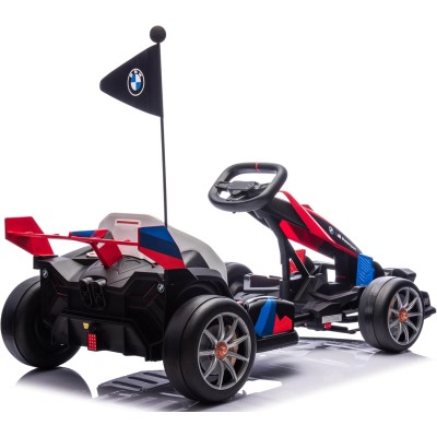 Go Kart Elettrico BMW per Bambini 24V con Sedile Regolabile 6-12 Anni Luci LED 2 Velocità Modalità Drift
