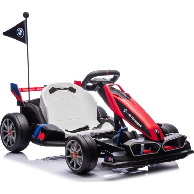 Go Kart Elettrico BMW per Bambini 24V con Sedile Regolabile 6-12 Anni Luci LED 2 Velocità Modalità Drift