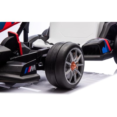 Go Kart Elettrico BMW per Bambini 24V con Sedile Regolabile 6-12 Anni Luci LED 2 Velocità Modalità Drift
