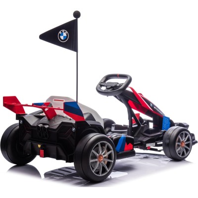Go Kart Elettrico BMW per Bambini 24V con Sedile Regolabile 6-12 Anni Luci LED 2 Velocità Modalità Drift
